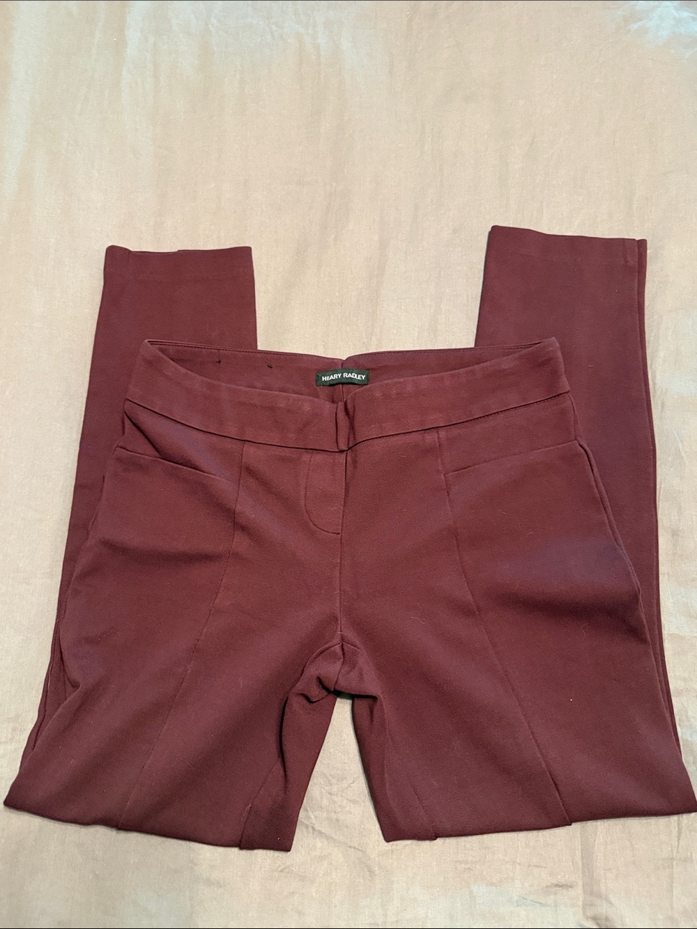 Hilary Radley Burgundy Skinny Ponte Pants